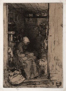 The Old Rag Woman, No. 10 from Twelves Etchings from Nature (The French Set), 1858. Creator: James McNeill Whistler (American, 1834-1903)