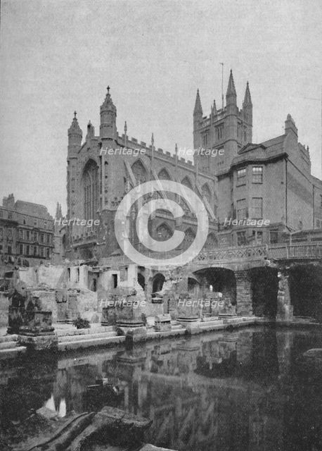 'The Old Roman Bath at Bath Before Restoration', 1902. Artist: Hudson.