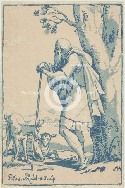 The Old Shepherd, 1722. Creator: Anton Maria Zanetti.