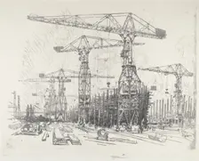 The Old Shipyard, 1916. Creator: Joseph Pennell