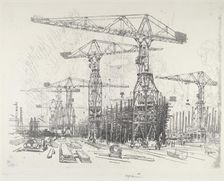 The Old Shipyard, 1916. Creator: Joseph Pennell