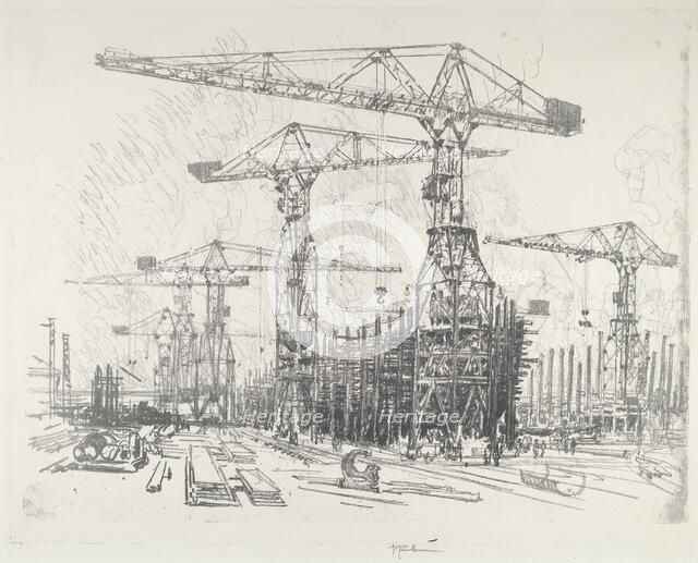 The Old Shipyard, 1916. Creator: Joseph Pennell.