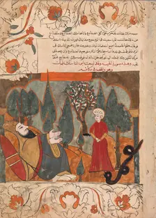 The Old Snake Tells the Tale of Biting the Ascetic's Son by Mistake, Folio from a Kalila..., 18th ce Creator: Unknown
