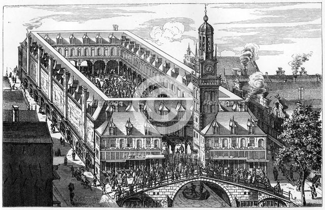 The old stock exchange in Amsterdam, destroyed by fire in 1858, (1903). Artist: Unknown