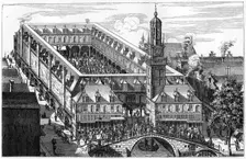 The old stock exchange in Amsterdam, destroyed by fire in 1858, (1903)