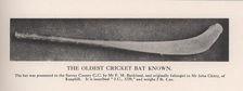 The oldest cricket bat known, 1912