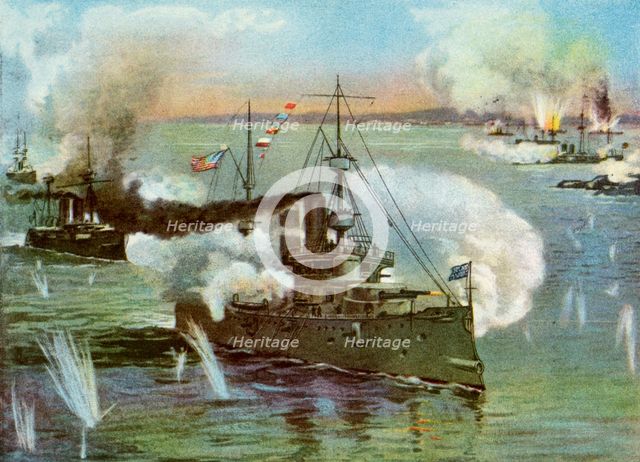 'The 'Olympia' at Manila', 1898. Artist: Unknown