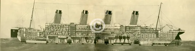 'The Olympic (46,439 Tons) Shown in Section', c1930. Creator: Unknown.