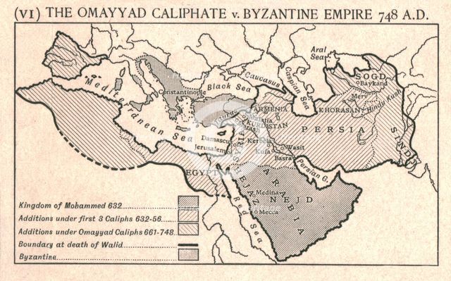 'The Omayyad Caliphate v. Byzantine Empire, circa 748 A.D.', c1915.  Creator: Emery Walker Ltd.