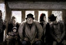 The Omnibus, 1864. Creator: Honore Daumier