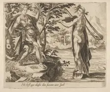 The One to Whom Fortune Is Playing Will Dance Merrily from Six Sayings about Fortune, ca. 1560. Creator: Dirck Volkertsen Coornhert