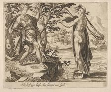 The One to Whom Fortune Is Playing Will Dance Merrily from Six Sayings about Fortune, ca. 1560. Creator: Dirck Volkertsen Coornhert