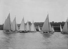 The One-Design Solent Sunbeams Joy Mayfly Wimsey and Sally racing, 1927. Creator: Kirk & Sons of Cowes