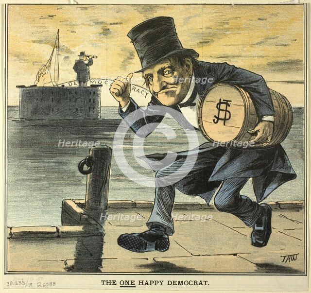 The One Happy Democrat, from Puck, n.d. Creator: James Albert Wales.
