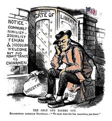 The only one barred out. "We must draw the line somewhere, you know", 1882. Creator: Anonymous