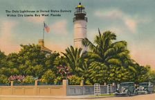 The Only Lighthouse in United States Entirely Within City Limits, Key West, Florida c1940s