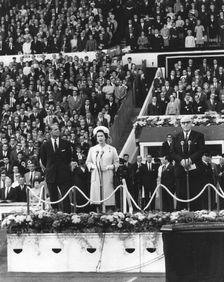 The opening ceremony of the 1966 World Cup at Wembley, 11th July 1966. Creator: Unknown