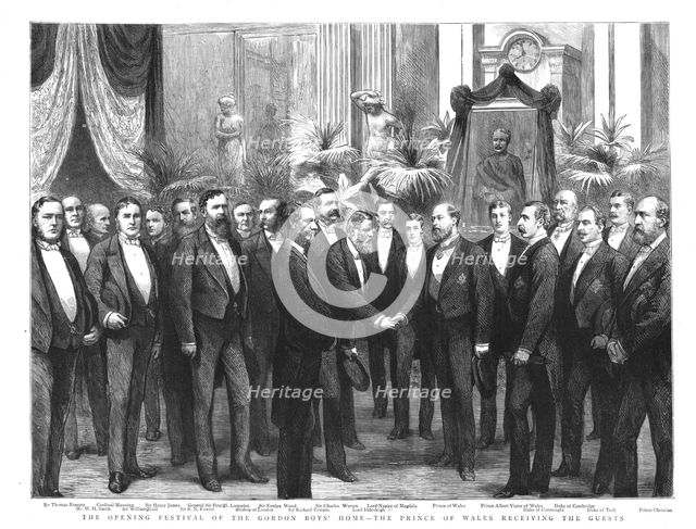 'The opening festival of the Gordon Boys' home - The Prince of Wales receiving the guests', 1886.  Creator: Unknown.