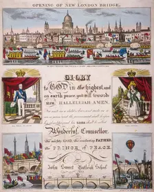 The opening of London Bridge, 1831. Artist: Anon