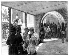 The Opening of Parliament, Westminster, London, 1866.Artist: William Barnes Wollen