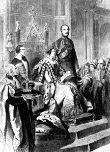 The opening of Parliament by Queen Victoria, 1856 (c1905)