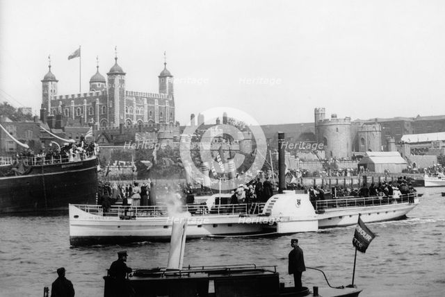 The opening of Tower Bridge, London, 1894. Artist: Unknown