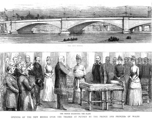 'The Opening of the new bridge over the Thames at Putney by the Prince and Princess of Wales', 1886. Creator: Unknown.