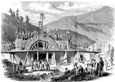 The opening of the Alps, placing the last stone in the Mont - Genís entrance tunnel between Franc…