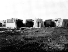 The Opening of the Baltic Canal: walls and gates of...Brunsbüttel Entrance under construction, 1895. Creator: Unknown