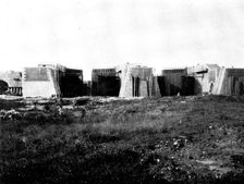 The Opening of the Baltic Canal: walls and gates of...Brunsbüttel Entrance under construction, 1895. Creator: Unknown