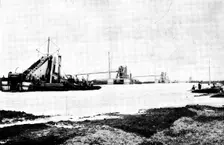 The Opening of the Baltic Canal: works of deepening and widening the old canal, 1891, (1895). Creator: Unknown