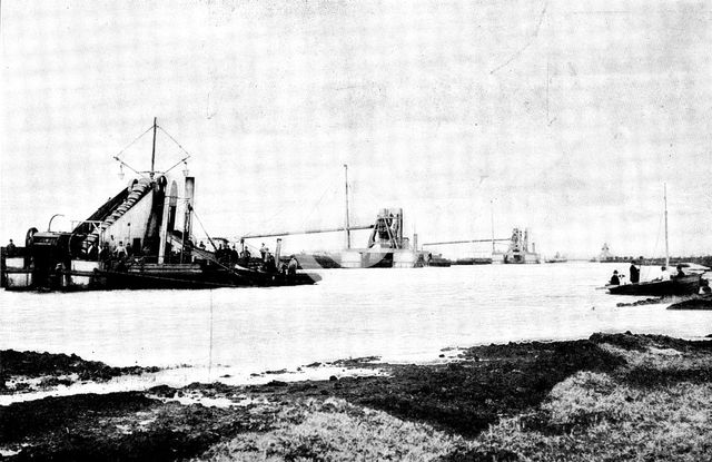 The Opening of the Baltic Canal: works of deepening and widening the old canal, 1891, (1895). Creator: Unknown.