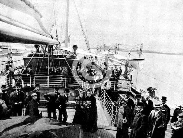 The Opening of the Baltic Canal: departure of Mr. Gladstone...on board the "Tantallon Castle", 1895. Creator: London Stereoscopic & Photographic Co.
