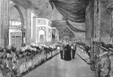 The opening of the Colonial and Indian Exhibition by the Queen - Twixt East and West 1886. Creator: Unknown