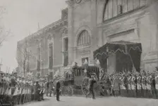 The Opening of the Parliament in the Senate (20 April 1898): Arrival of Queen Regent Maria...1898. Creator: Enrique Laporta Valor
