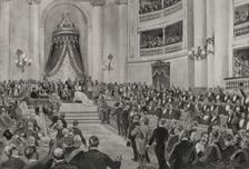 The Opening of the Parliament in the Senate, Madrid, Spain, 20 April 1898. Creator: Enrique Laporta Valor