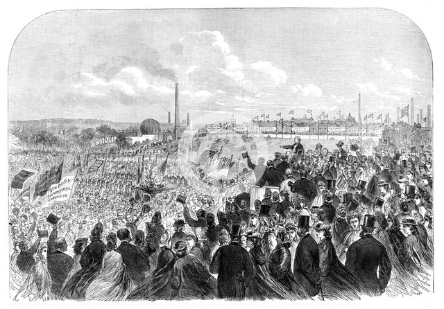 The opening of the People's Park, Farnworth, near Bolton, Lancashire, 1864. Creator: Unknown.