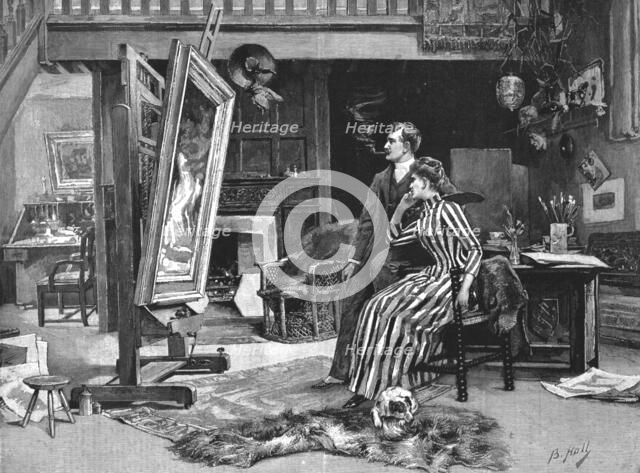 ''The Opening of the Royal Academy--Will it be Accepted? A Remininscence of Sending-in-Day', 1890. Creator: Unknown.