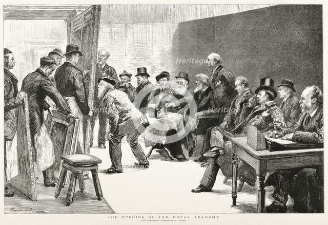 The Opening of the Royal Academy - The Selecting Committee at Work, 1887. Creator: Unknown.