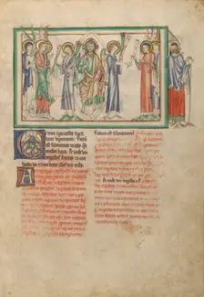 The Opening of the Seventh Seal: The Distribution of Trumpets, about 1255-1260. Creator: Unknown