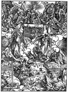 The Opening of the Seventh Seal, The Seven Angels with the trumpets 1498, (1936). Artist: Albrecht Dürer