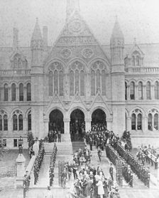 The opening of the University College, Nottingham, by Prince Leopold, Duke of Albany, 1881. Creator: Unknown