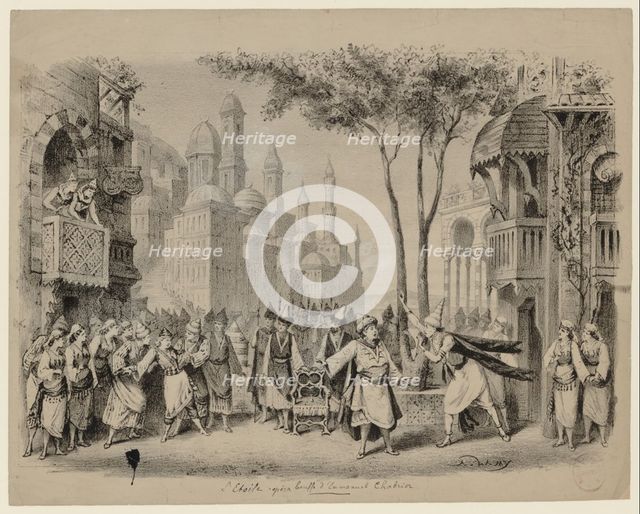 The Opera L'étoile by Emmanuel Chabrier in the Théâtre des Bouffes-Parisiens, 1877. Artist: Lami, Eugène Louis (1800-1890)