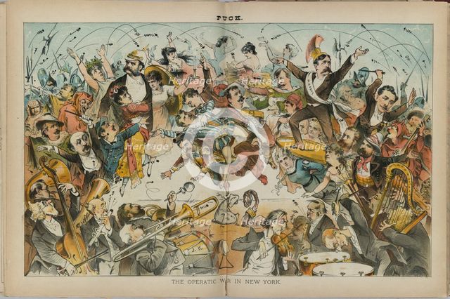The operatic war in New York. Illustration from Puck.