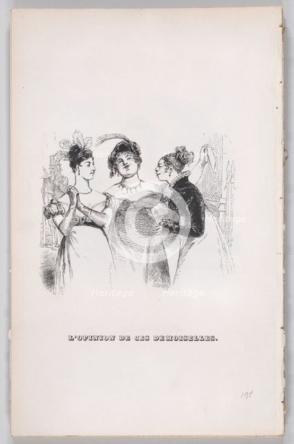 The Opinion of these Ladies from The Complete Works of Béranger, 1836. Creator: Jean Ignace Isidore Gerard.