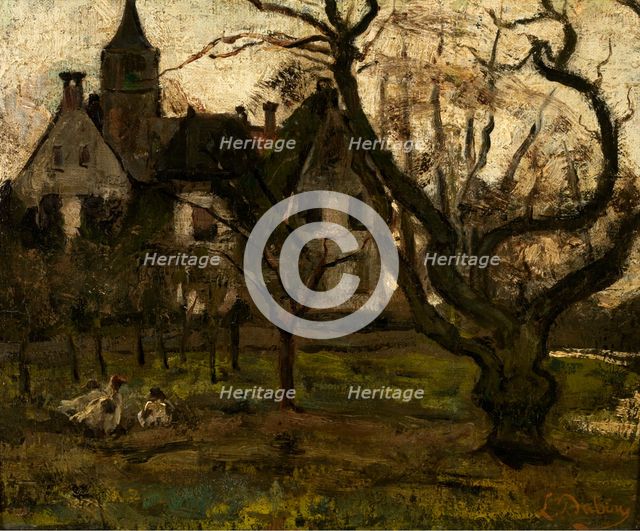 The Orchard of the Castle, c1850-1880. Creator: Louis Dubois.