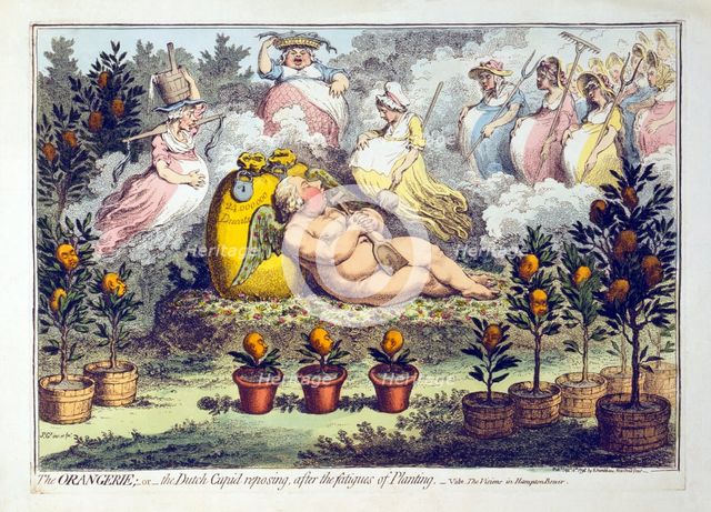 The Orangerie - or - The Dutch Cupid reposing after the fatigues of Planting, 1796. 