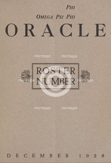 The Oracle, no. 4, 1928. Creator: Omega Psi Phi.