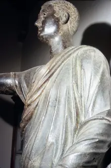 The Orator, Etruscan Bronze, detail, 1st century BC