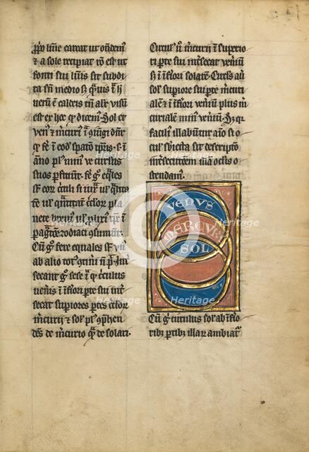 The Orbits of Venus, Mercury, and the Sun; De Natura Avium; De Pastoribus et Ovibus, 1277 or after. Creator: Unknown.